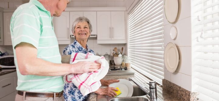 peer-to-peer caregiving, washing dishes